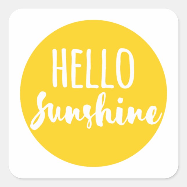 Hello Sunshine Square Sticker (Front)