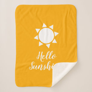 Hello sunshine summer vibes sherpa fleece blanket