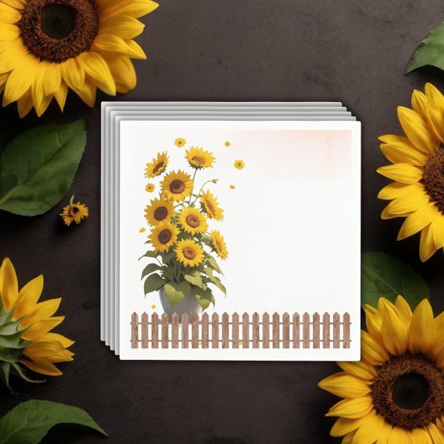 Hello Sunshine Sunflower Garden Baby Shower Napkin (Creator Uploaded)