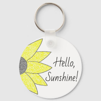"Hello, Sunshine!" Sunflower Keychain