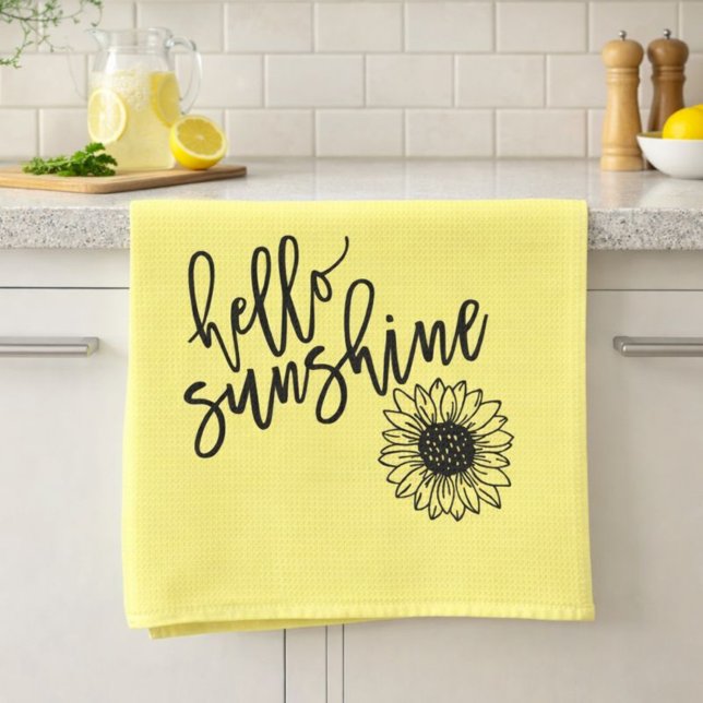 Hello Sunshine Sunflower Kitchen Towel (Creator Uploaded)