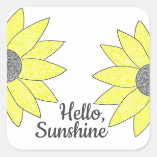"Hello, Sunshine!" Sunflower Stickers