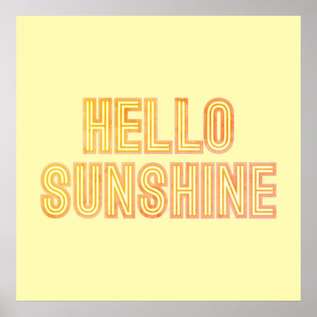 Hello Sunshine Typography Yellow Poster (Front)
