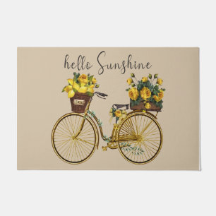 Hello Sunshine Yellow Flower Bicycle Doormat