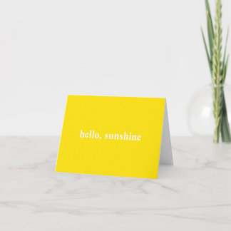 Hello Sunshine Yellow Note Card