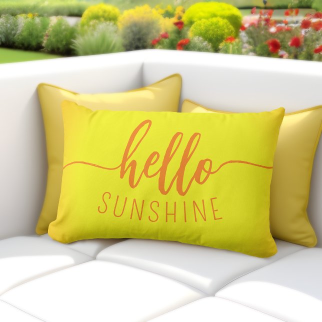 Hello Sunshine Yellow Outdoor Lumbar Pillows (Hello Sunshine Pillow: Brighten Up Your Outdoor Space! ☀️🌼)