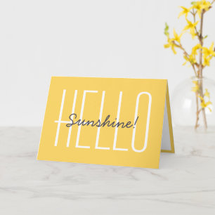 Hello Sunshine Yellow Typography Note Card
