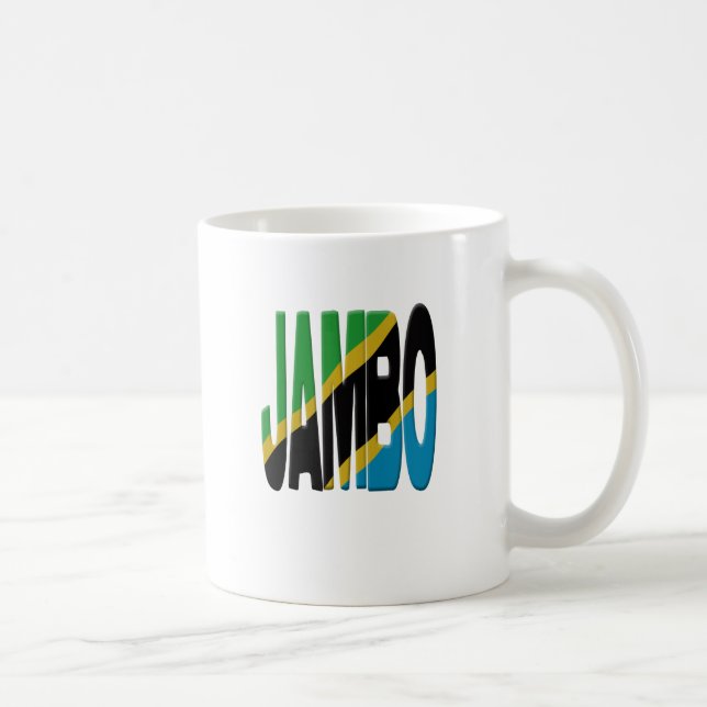 Hello Swahili - Tanzania flag Coffee Mug (Right)
