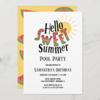 Hello Sweet Summer Watermelon Pool Party Bday