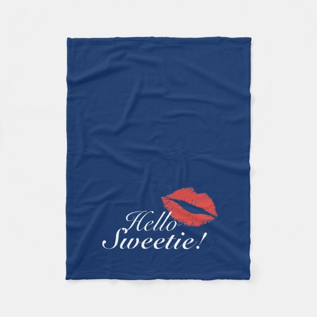 Hello Sweetie! Fleece Blanket (Front)