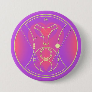 Hello, Sweetie! Pink & Lavender Hearts 3 Inch Round Button