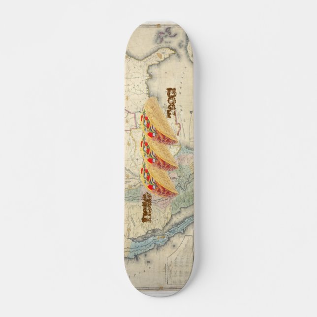 Hello Taco Skateboard - With Map (Front)
