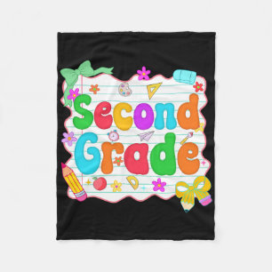 Hello Team Second Grade Back To School Shirt Schoo Fleece Blanket