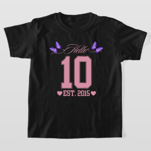 Hello Ten Digits Cute Coquette 10th Birthday Girl T-Shirt