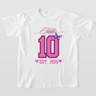 Hello Ten Digits Cute Coquette 10th Birthday Girl T-Shirt