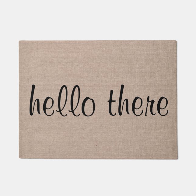 Hello there funny quote saying hipster humour doormat (Front)