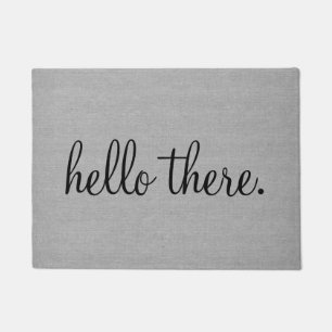 Hello there funny quote saying humour hipster grey doormat