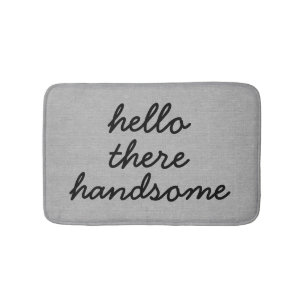 Hello there handsome rustic chic burlap linen jut bath mat