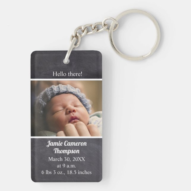 Hello there!!  Introducing baby photo birth Keychain (Back)