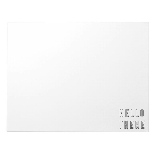 Hello There Minimalist Outline Lettering Notepad (Front)