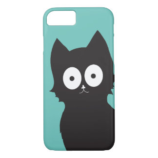Hello There! | Teal Black Kitty Silhouette Case-Mate iPhone Case