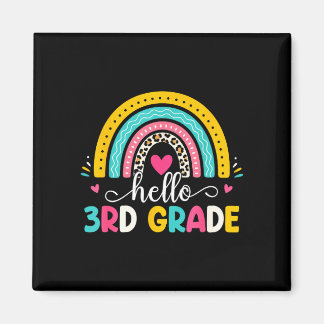Hello third grade 3rd grade rainbow back to school magnet
