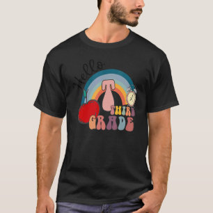 Hello Third Grade 3rd Grade Rainbow Back To School T-Shirt