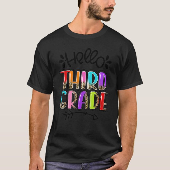 Hello Third Grade Back To School 3rd Grade Team Cu T-Shirt (Front)
