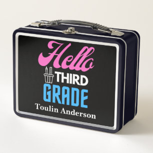 Hello Third Grade, Back To School Metal Lunch Box