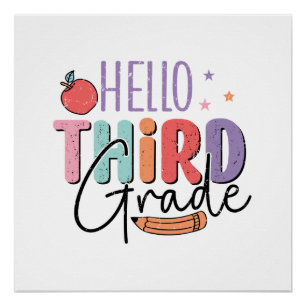 Hello Third Grade Back to School Poster