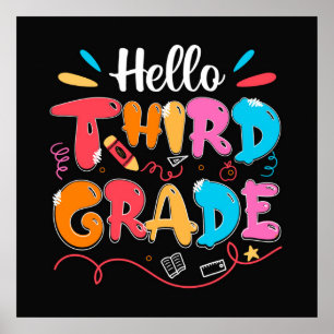 Hello Third Grade Doodle  Poster