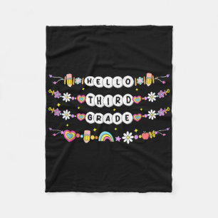 Hello Third Grade Friendship Bracelets Back To Sch Fleece Blanket