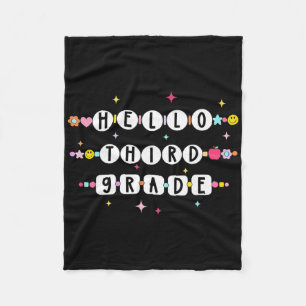 Hello Third Grade Friendship Bracelets Back To Sch Fleece Blanket