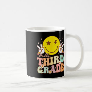 Hello Third Grade Hippie Smile Face 3rd Grade Back Coffee Mug