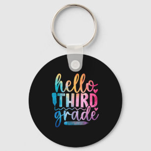 Hello Third Grade Kids First Days Of School Keychain