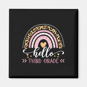 Hello Third Grade Rainbow 3rd Grade Back To School Magnet