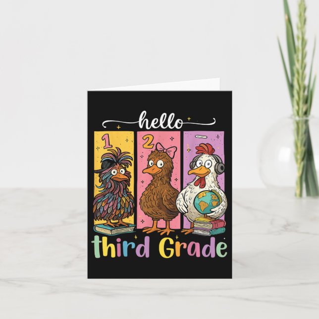 Hello Third Grade Shirt  Card (Front)
