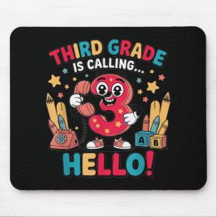 Hello Third Grade Shirt - Girls 3rd Grade Outfit, Mouse Pad