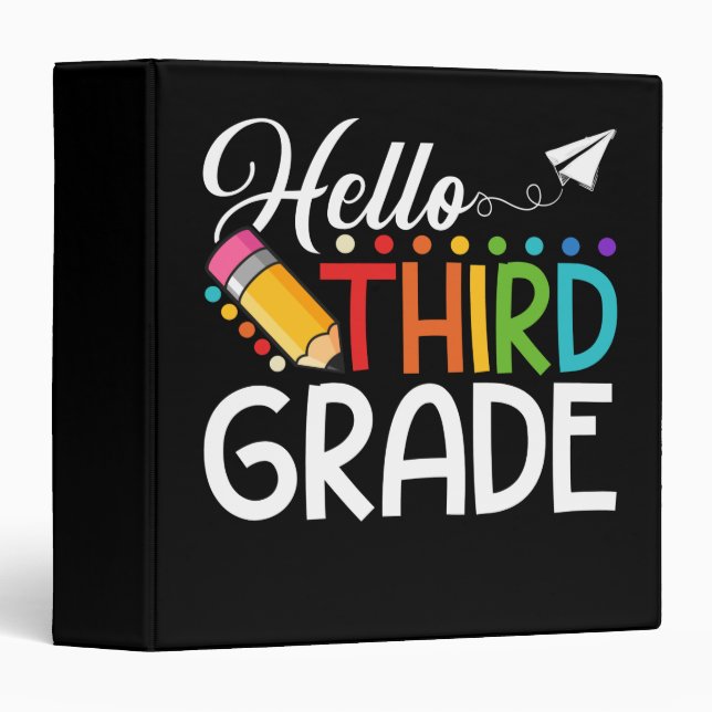 Hello Third Grade Team 3rd Grade Back to School Binder (Front/Spine)