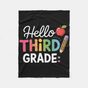 Hello Third Grade Team 3rd Grade Back To School Te Fleece Blanket