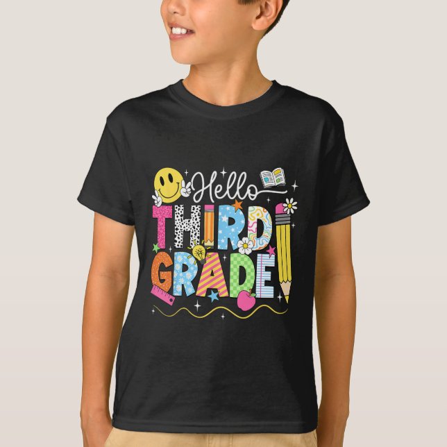 Hello Third Grade Team 3rd Grade Back To School Te T-Shirt (Front)