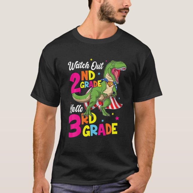 Hello Third Grade Team 3Rd Grade Dinosaur Back To T-Shirt (Front)