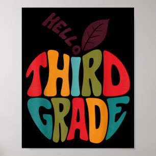 Hello Third Grade Team Teacher Student Kids Back Poster