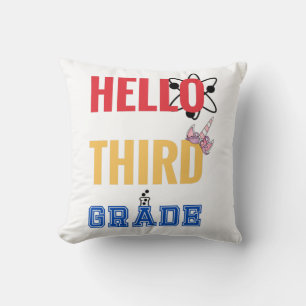 Hello Third Grade Wonderful design for 3rd-grade Throw Pillow