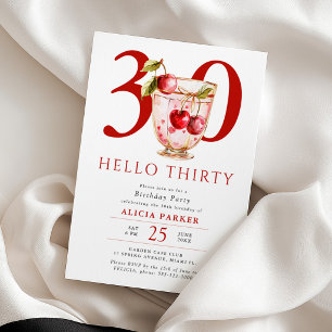 Hello thirty modern 30th birthday party invitation