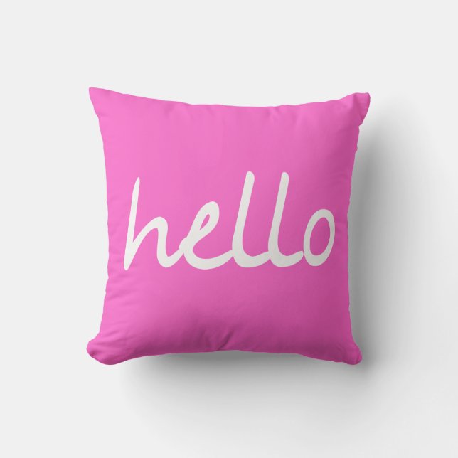 Hello! Throw Pillow (Front)