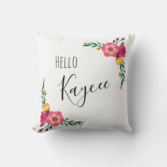 Hello Throw Pillow (Front)