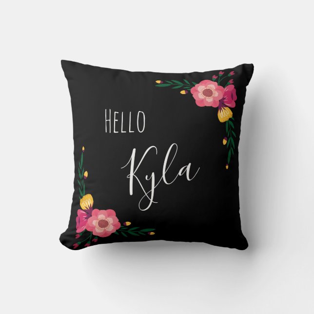 Hello Throw Pillow (Front)