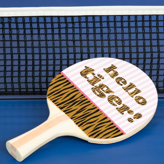 Hello Tiger! Fun Tiger Print Quote Ping Pong Paddle (Insitu)