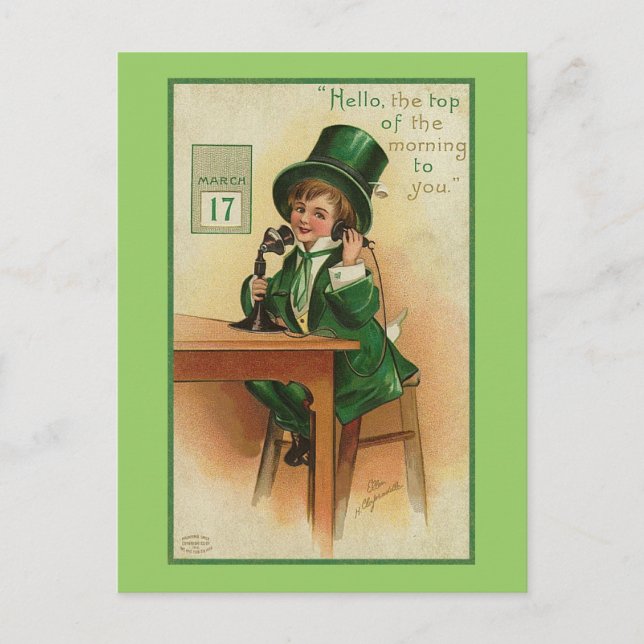Hello, Top of the Morning to you Postcard (Front)
